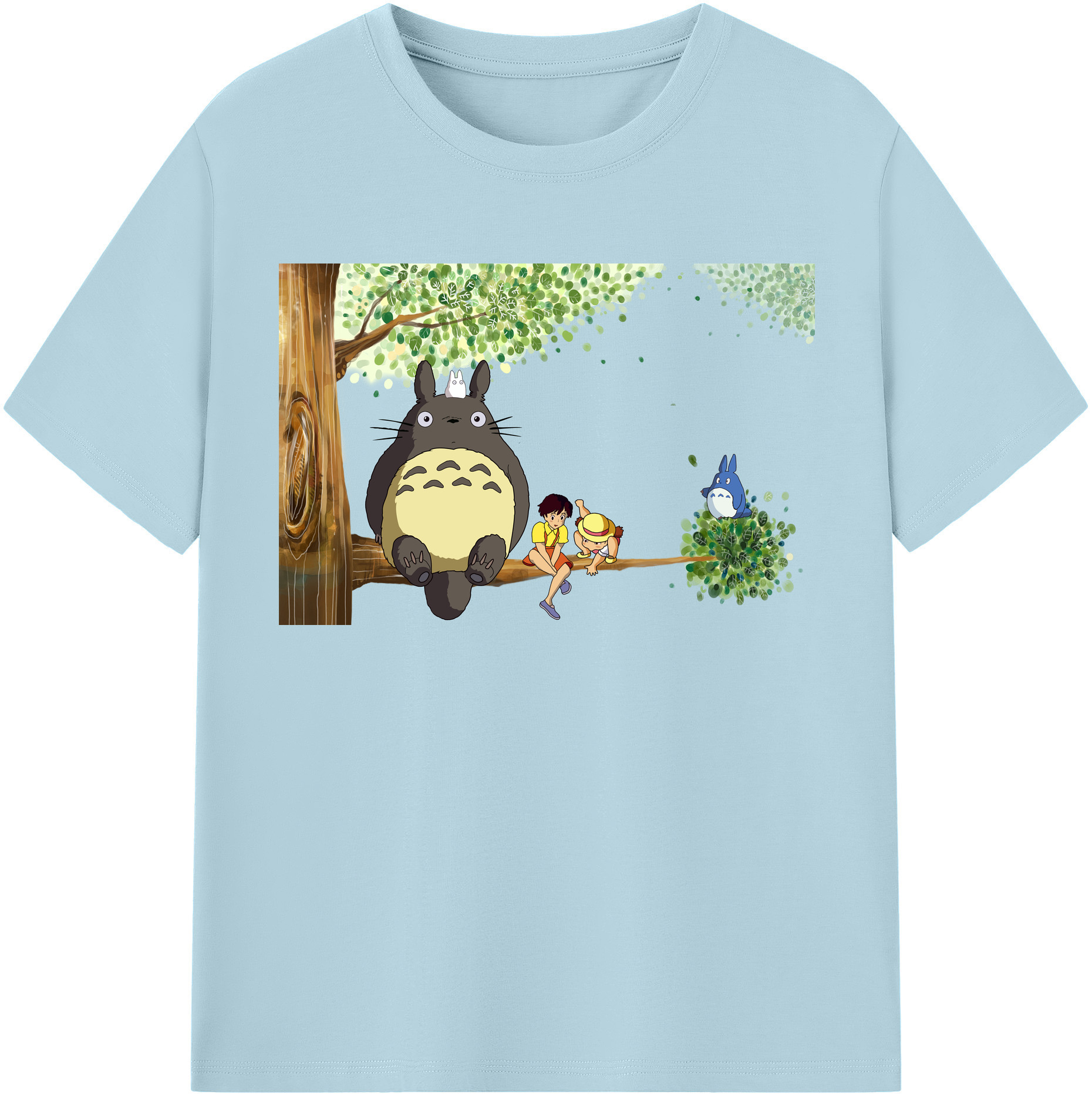 （画像用） となりのトトロ 草壁メイ 草壁サツキ My Neighbor Totoro Satsuki Kusakabe Mei Kusakabe 綿100％半袖Tシャツ（フロントプリント）